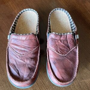 Spenco Brown Leather Slip-On Mules